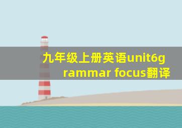 九年级上册英语unit6grammar focus翻译